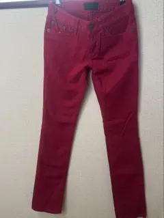 GRACE CONTINENTAL 赤 スキニーパンツ