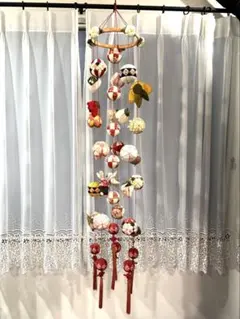 ハンドメイド　全長65cm　吊るし飾り　ちりめん　着物　和布　さげもん　大振り 楽天市場】ちりめん細工キット つるし飾り 京ちりめん下げ飾り7本