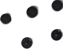 裏ボタン5個　標準学生服用・黒プラスチック　桜チェンジボタン新品▼ミニレター発送