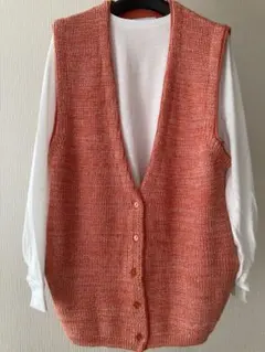 forksy. 2点セット　ニットベスト付きボリュームスリーブロングTシャツ