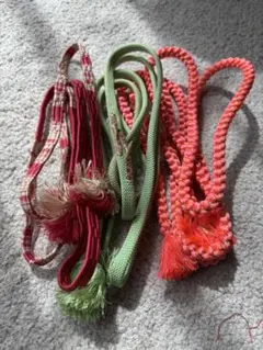 帯締め3本セット（赤・緑・オレンジ）