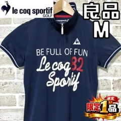 【早い者勝ち✨】ルコックゴルフ レディース 半袖 ジップシャツ M ネイビー