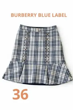 BURBERRY BLUE LABEL ノバチェック フレアスカート 36 美品