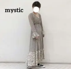 mystic ミスティック 花柄 カシュクール フレア ロング ワンピース