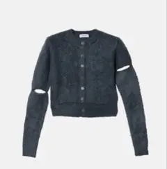 IRENE アイレネ-Eyelet Alpaca Shaggy Cardigan