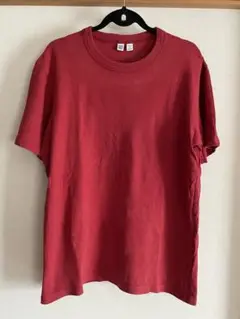【中古】ユニクロ U コットンクルーネックTシャツ レッド XLサイズ 廃盤色