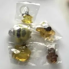 ポムポムプリン メンダコめじるしアクセサリー チャーム　リング　ガチャ4点セット