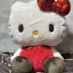 特大ハローキティ チェックふわふわぬいぐるみ 大きめセット - メルカリ