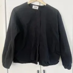 ikka レディース ノーカラー ブルゾン ネイビー 撥水 M