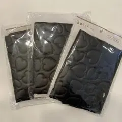 ブラックハートキルティング生地 3枚セット