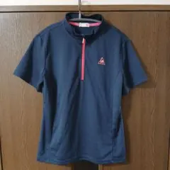 m*i様 レディース ゴルフ ハーフジップシャツ ネイビー