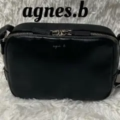 美品agnes.bアニエスベー本革レザー☆カメラバッグ　ショルダーバッグブラック