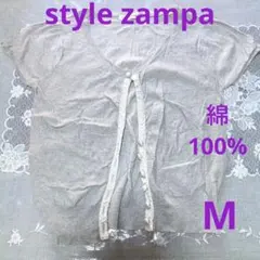 style zampa カーディガン　半袖　グレー　綿100%　清涼速乾　Mのサムネイル