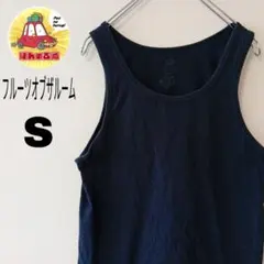 USA古着 フルーツオブザルーム　タンクトップ　S ブラックのサムネイル