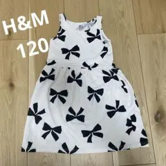 H&M リボン柄 ノースリーブワンピース 120