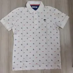 LACOSTE ポロシャツ 総柄 ホワイト サイズ3