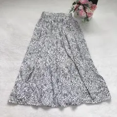 ページボーイ ロングスカート ボトム ヒョウ柄 カジュアル シンプル ベーシック