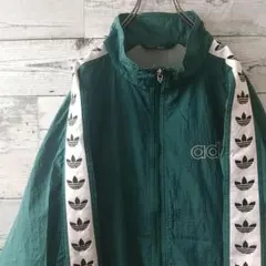 希少サイズ☆アディダス 刺繍ロゴ サイドライン ナイロンジャケット 3L