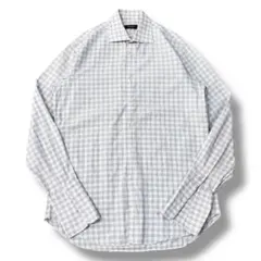 BURBERRY LONDON チェック柄 スプレッドカラー ダブルカフスシャツ