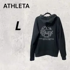 ATHLETA Laundry コラボ ブラック リバーシブル パーカー ロゴ入