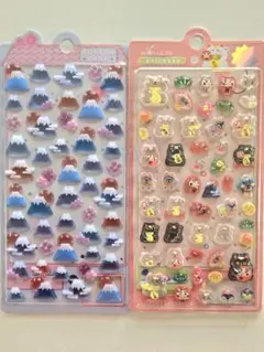 富士山　招き猫　BONBON DROP ぷっくり立体シール　ぷっくり立体シール