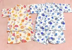 甚平 90cm 95cm 2セット くろわっさんすべべ　男女　双子ピンク　青