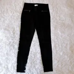 マティエム　ハイウエスト　ストレッチ　スキニー　スリムパンツ 黒