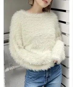 MURUA シャギークロップドニット