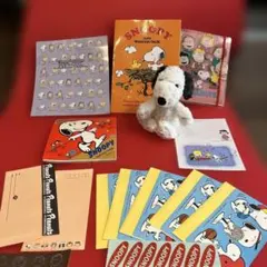 スヌーピー便箋.封筒、ノート、メッセージカ-ド、縫いぐるみ、ファイルノート