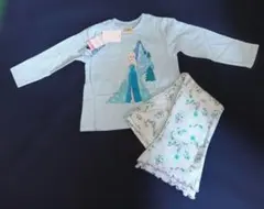 ディズニー エルサ 長袖Tシャツ とロングパンツセット（90サイズ）