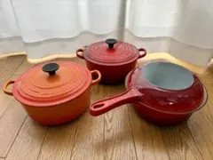 LE CREUSET 両手鍋 片手鍋 3点セット ココットロンド チェリーレッドのサムネイル