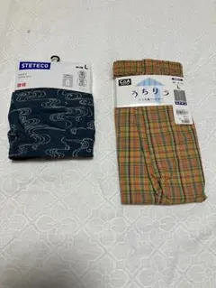 STETEC 波模様 & COA チェック柄 ステテコ Lサイズ　　　2枚セット