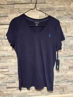 U.S. POLO ASSN. ネイビー Vネック Tシャツ Mのサムネイル