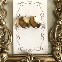 6677　ピアス　キャッチ3種類セット　ハンドメイド 月ムーンべっこう茶パール白