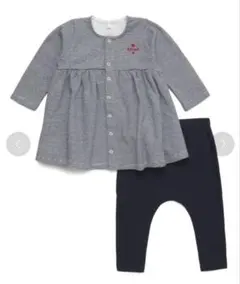 プチバトー　ボーダー　ミラレ 前開きワンピース & カルソン 上下セット