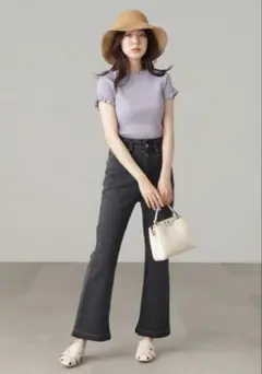 フリーズマート　ハイウェストストレッチフレアデニムパンツのサムネイル