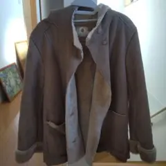 Bou Jeloud ブラウン フード付きスウェードタッチコート