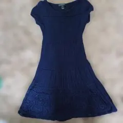 LAUREN RALPH LAUREN ネイビー 半袖ワンピース S