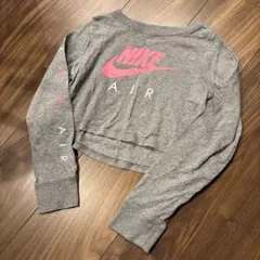 NIKE グレー クロップド長袖カットソー XS