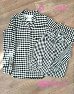 無印良品　プティマイン　ギンガムチェックシャツ　親子セット