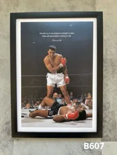 B607 モハメドアリ　A4額付き ボクシング　格闘技　筋トレ