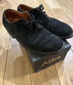 Alden N5411 ブラックスエード ドレスシューズ 8D ロフトマン別注のサムネイル