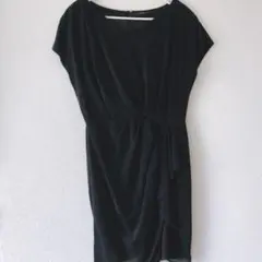 ドレス ワンピース 膝丈 結婚式 謝恩会 パーティー 黒 おしゃれ 大人 シック