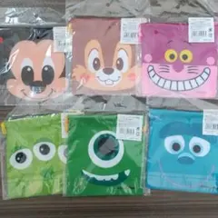 新品 ディズニーフェイス巾着袋12枚 カーズ保冷バッグ  トイストーリー巾着袋