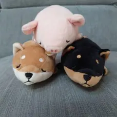 りぶはあと マシュマロアニマルマスコット ブタのピンキー 柴犬 黒柴のサムネイル