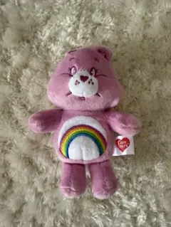 ケアベア ピンクのぬいぐるみキーホルダー