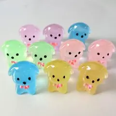 蓄光製　　カラフル犬の置物 10個セット