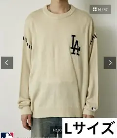 PUBLUX MLB NYヤンキース ニットセーター ベージュ Lのサムネイル