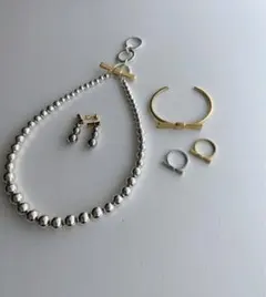 CHIEKO+ チエコプラス　シルバーボール　リボンネックレス＆ピアス 2026年最新】チエコプラスの人気アイテム - メルカリ