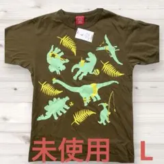 【新品タグ付】OJICO オジコ Tシャツ Lサイズ 恐竜 カーキ 日本製のサムネイル